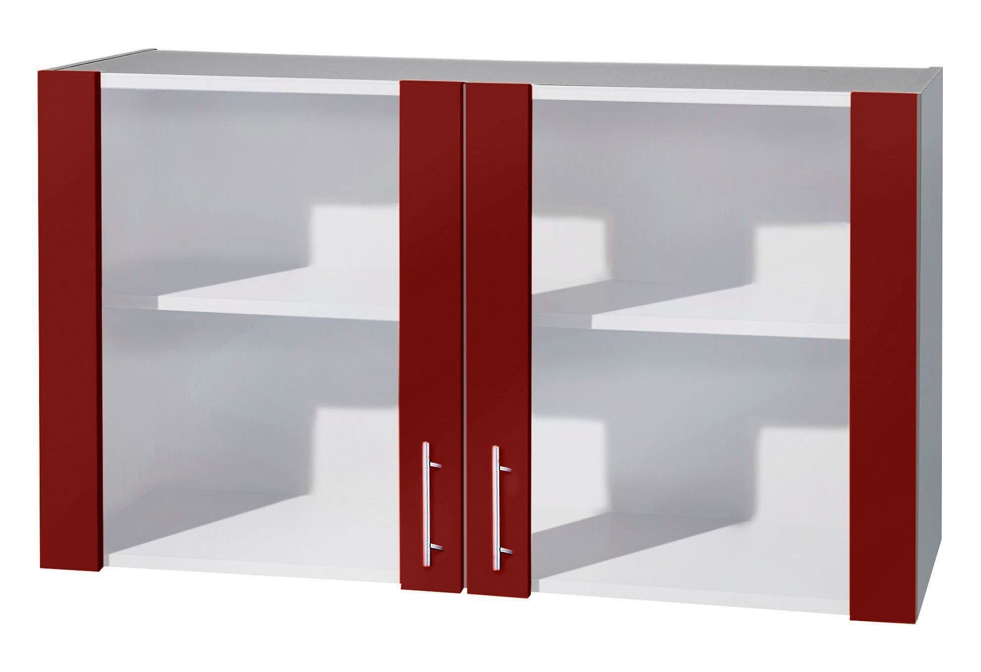 wiho Küchen Glashängeschrank Kiel | Rot