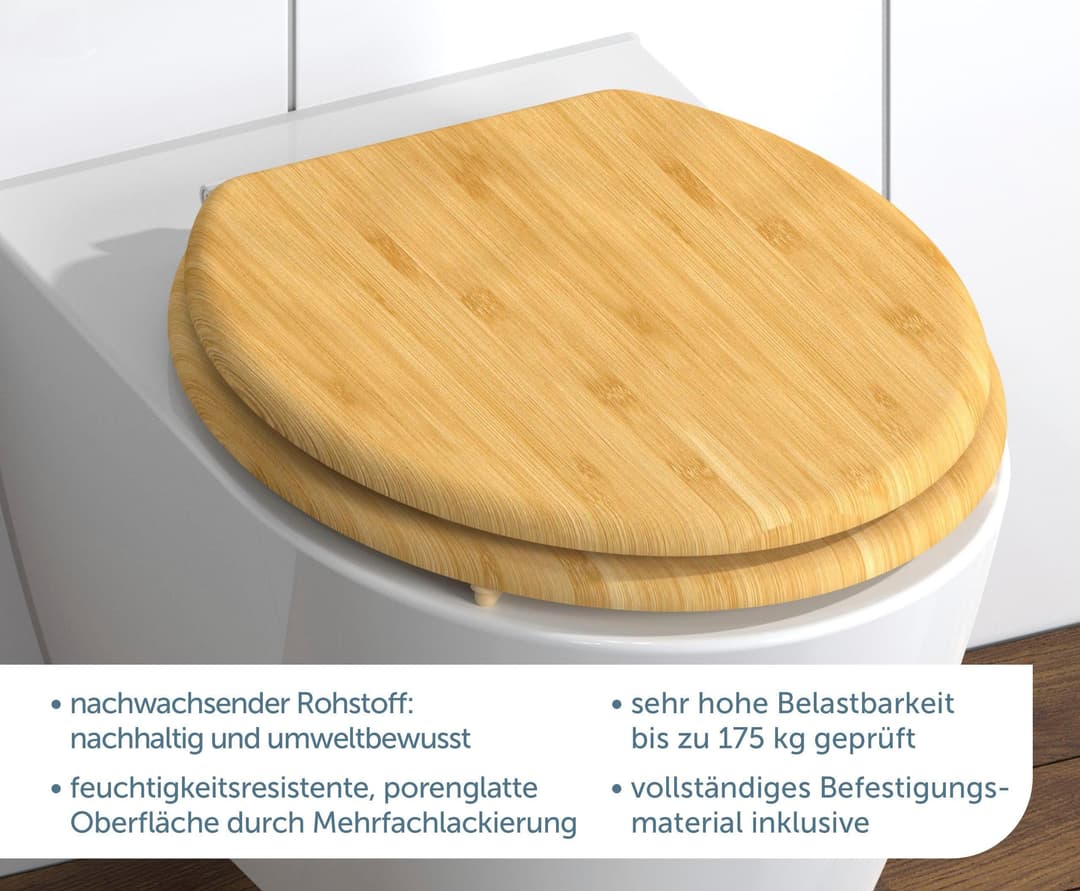 Schütte WC-Sitz NATURAL BAMBOO | Holztöne