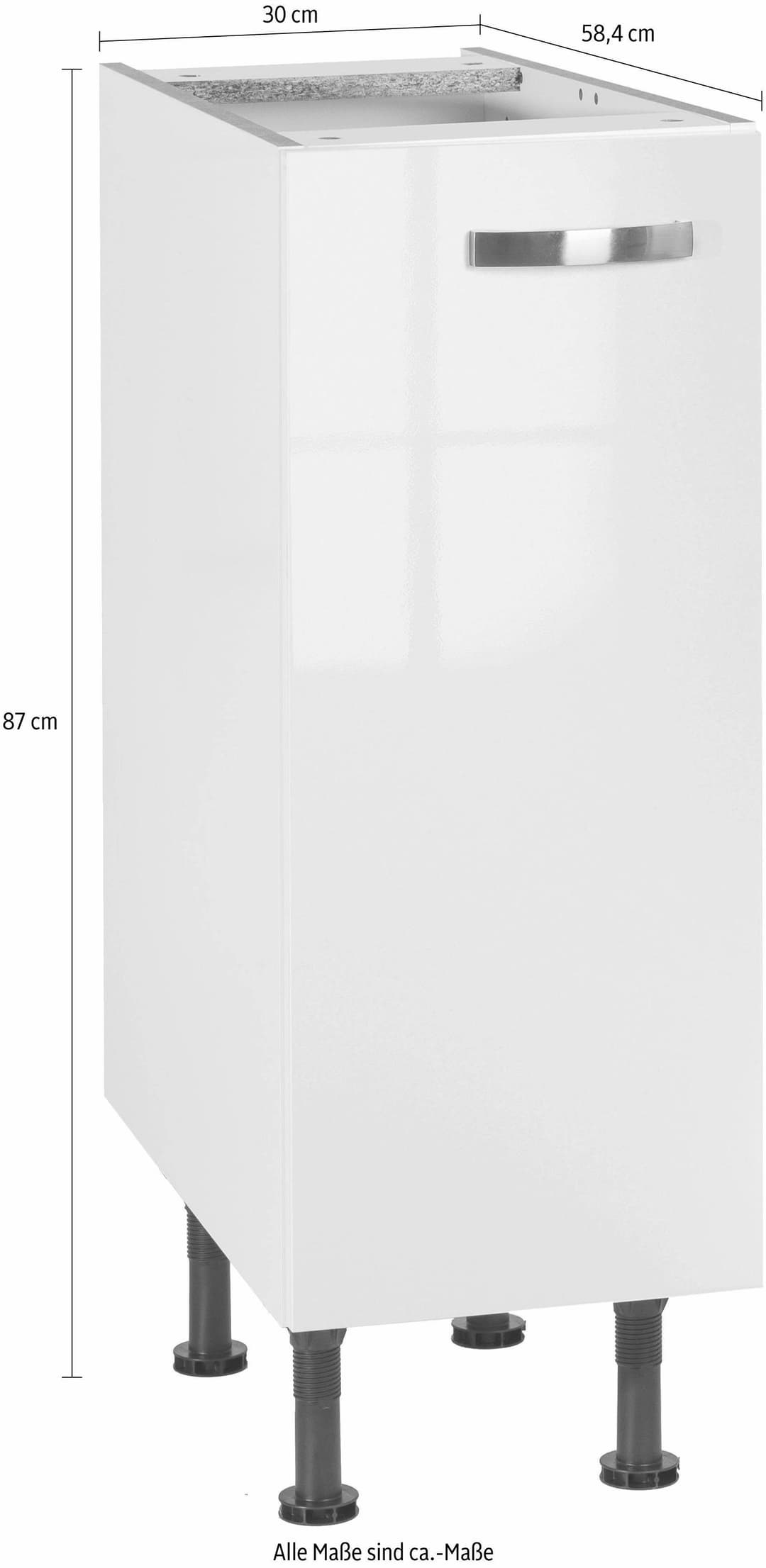 KOCHSTATION Unterschrank KS-Cara | Weiß