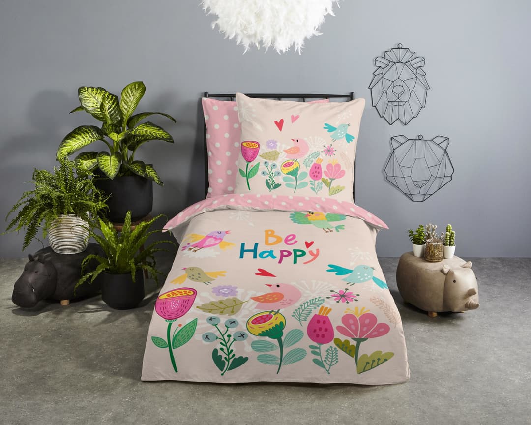 good morning Kinderbettwäsche Happily | Rosa