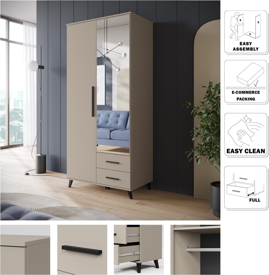 OTTO home Kleiderschrank Lagos | Beige