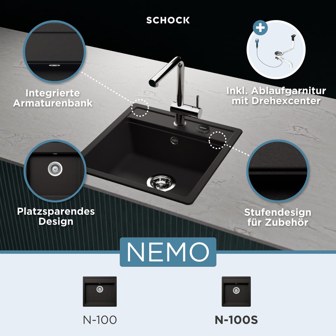 Schock Oslo Granitspüle | Schwarz