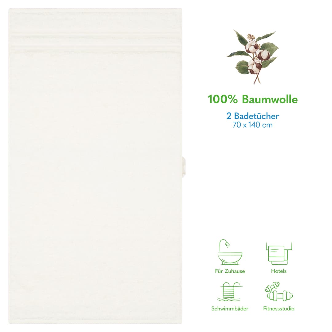 HAMMETEX Duschtuch 2er Set | Beige