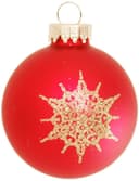 Krebs Glas Lauscha Weihnachtsbaumkugel Schneeflocke rot (16 St) | Rot 4