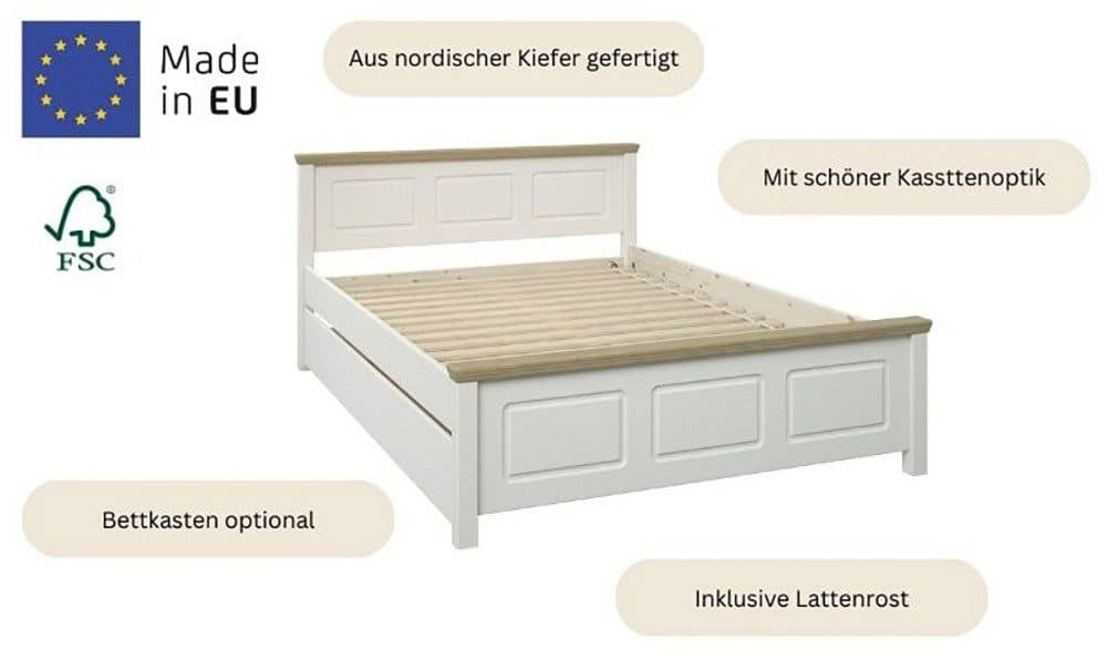 OTTO home Massivholzbett ERIK | Weiß