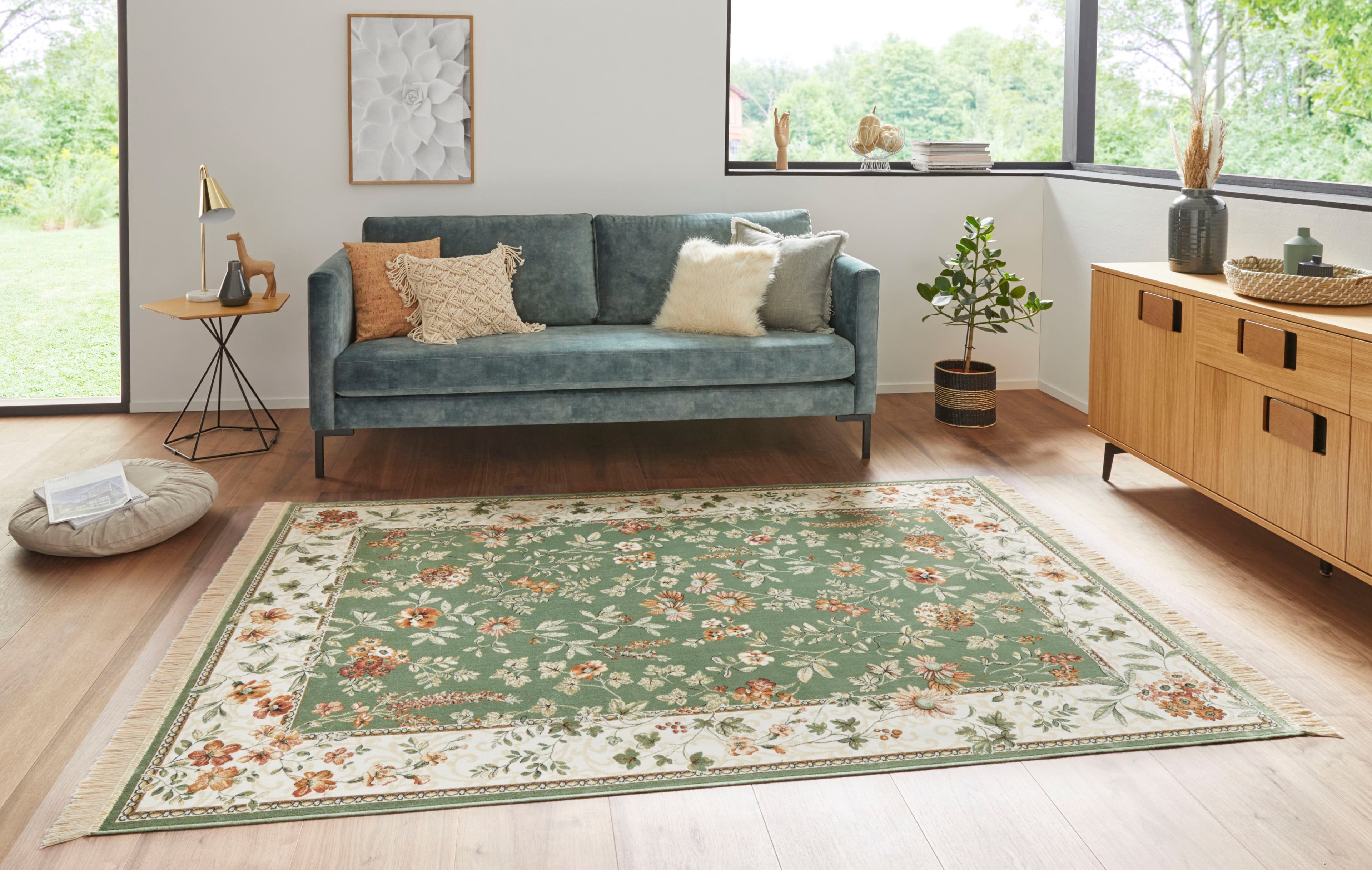 HANSE Home Teppich Orient Flowers | Grün