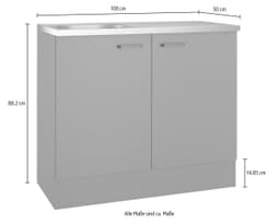 OPTIFIT Spülenschrank OPTImulti | Grau