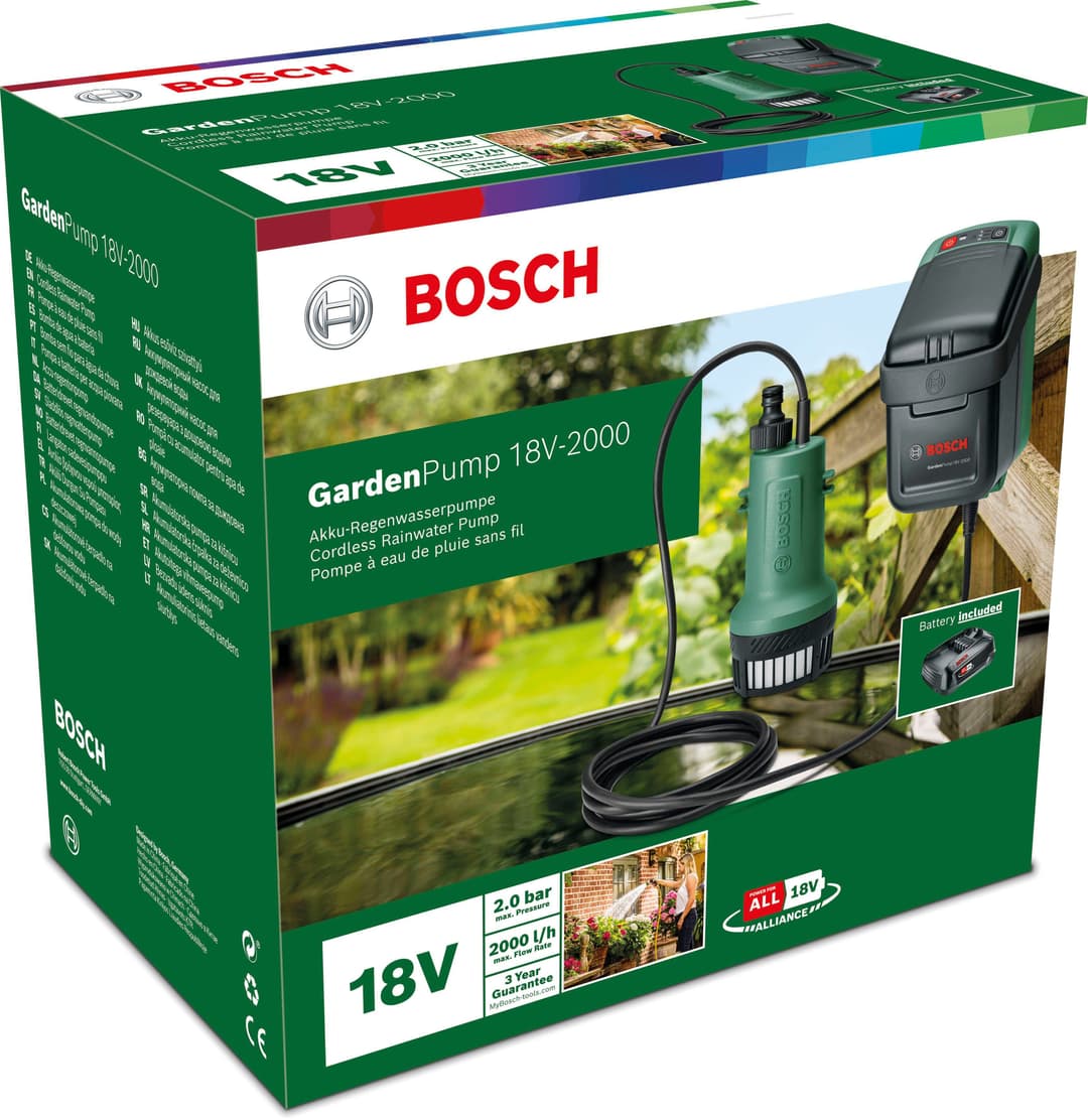 Bosch Home & Garden GardenPump 18V-2000 | Grün
