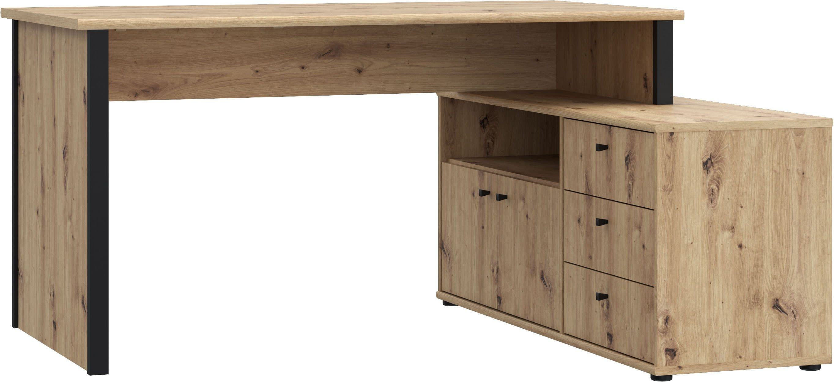 FORTE Eckschreibtisch Tempra | Holztöne