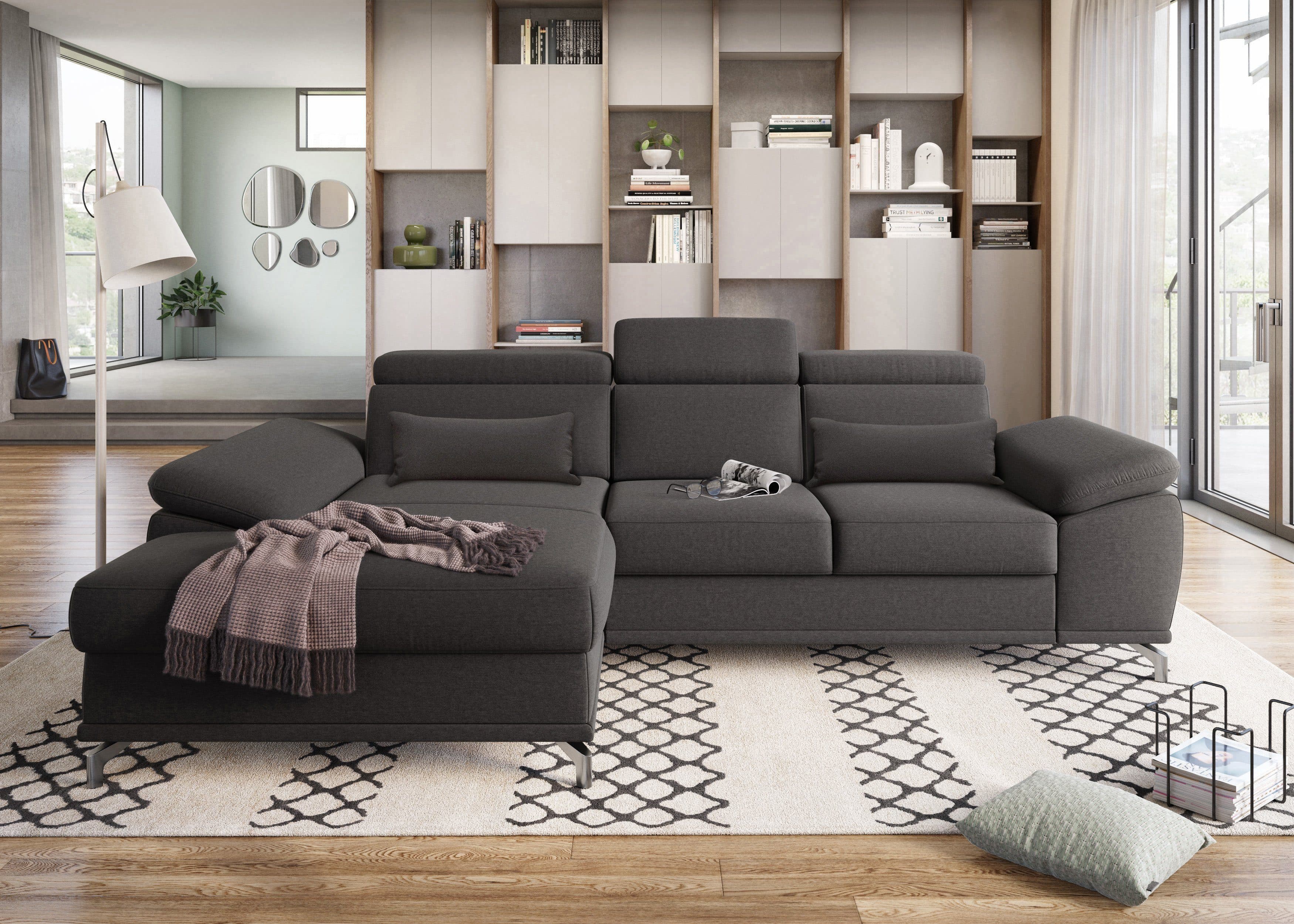 sit&more Ecksofa Cabrio L-Form | Braun