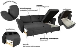 Trends by HG Ecksofa Lasse L-Form | Grau