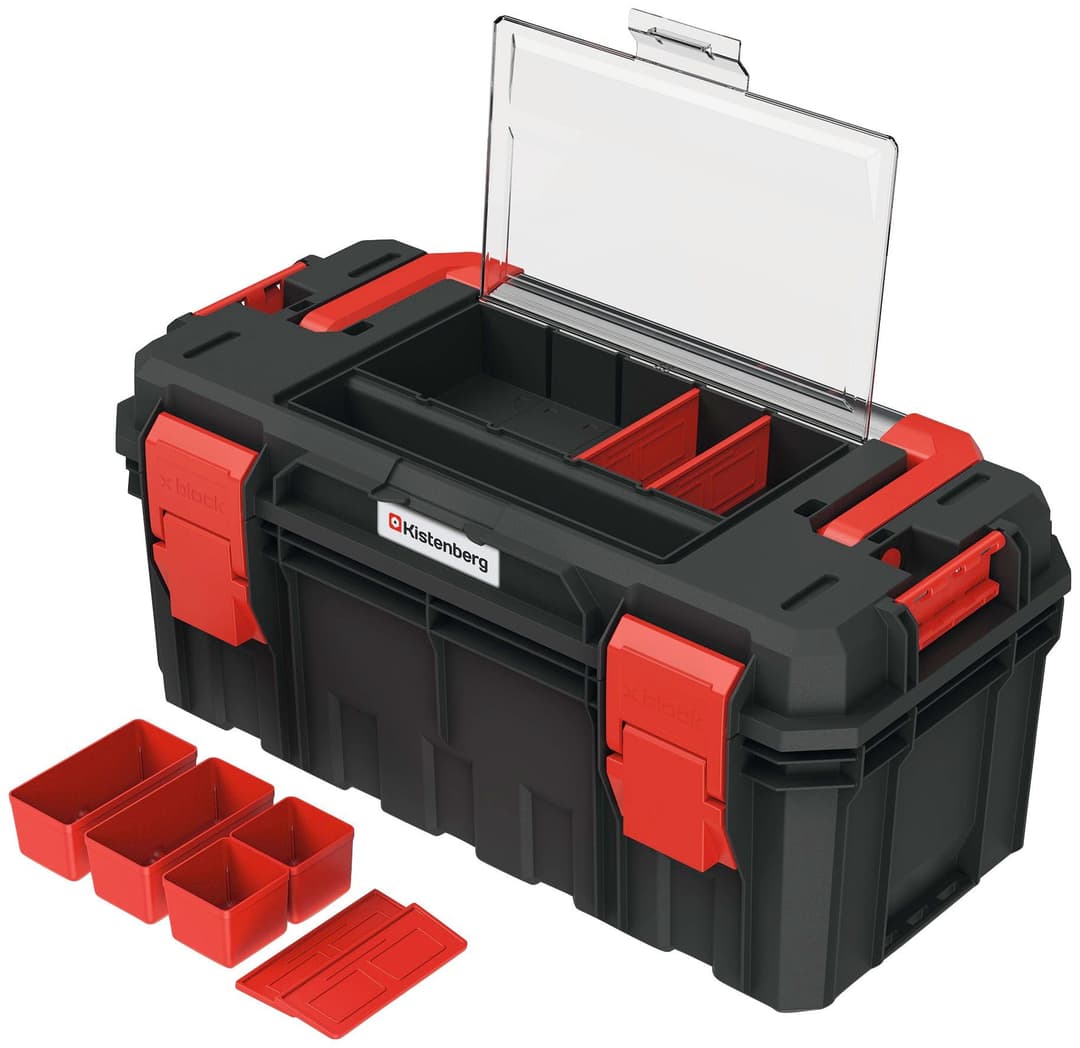 Prosperplast Werkzeugbox X BLOCK ALU LOG | Schwarz