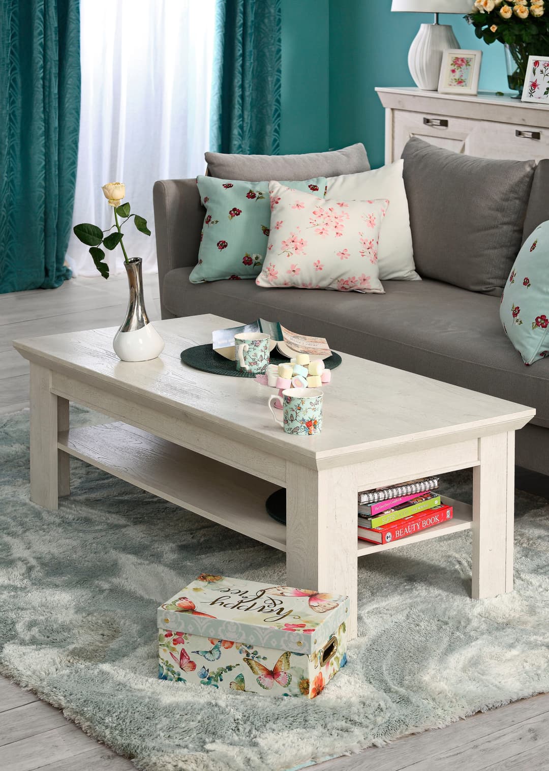 FORTE Couchtisch Kashmir | Weiß