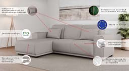 Home affaire Ecksofa BORNHOLM L-Form | Beige