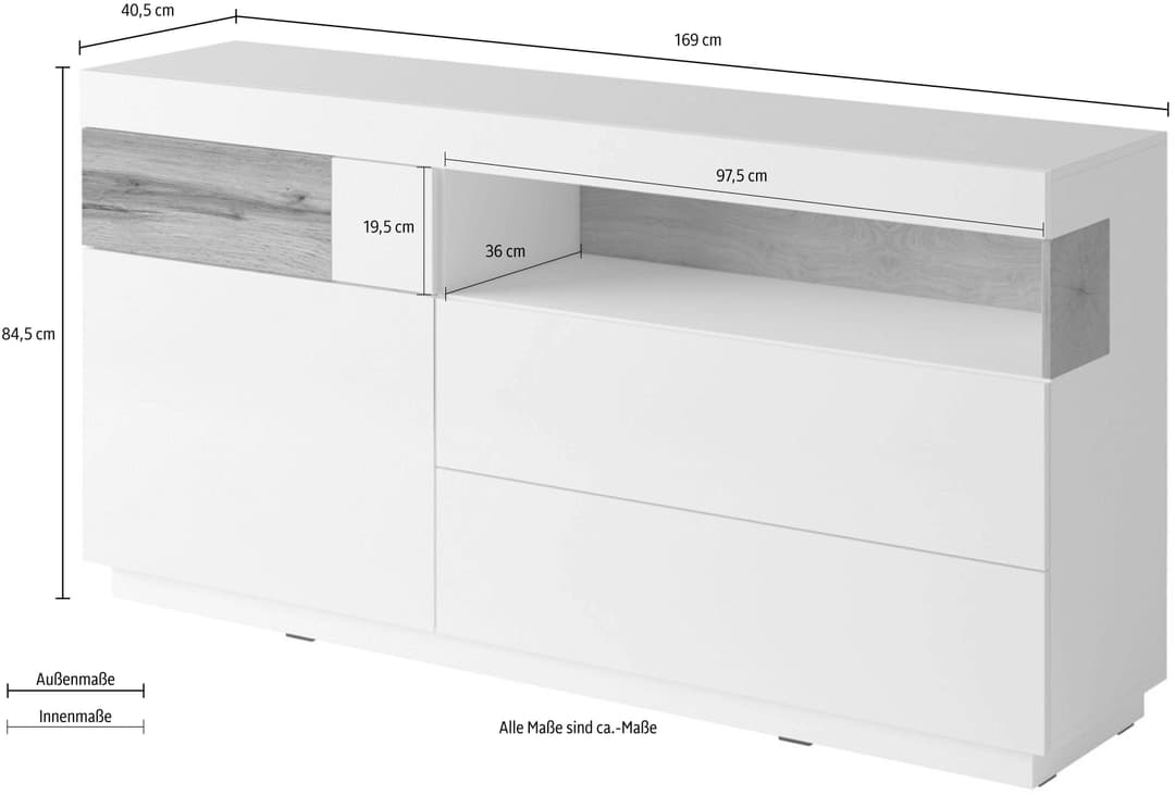 OTTO home Sideboard SILKE | Weiß