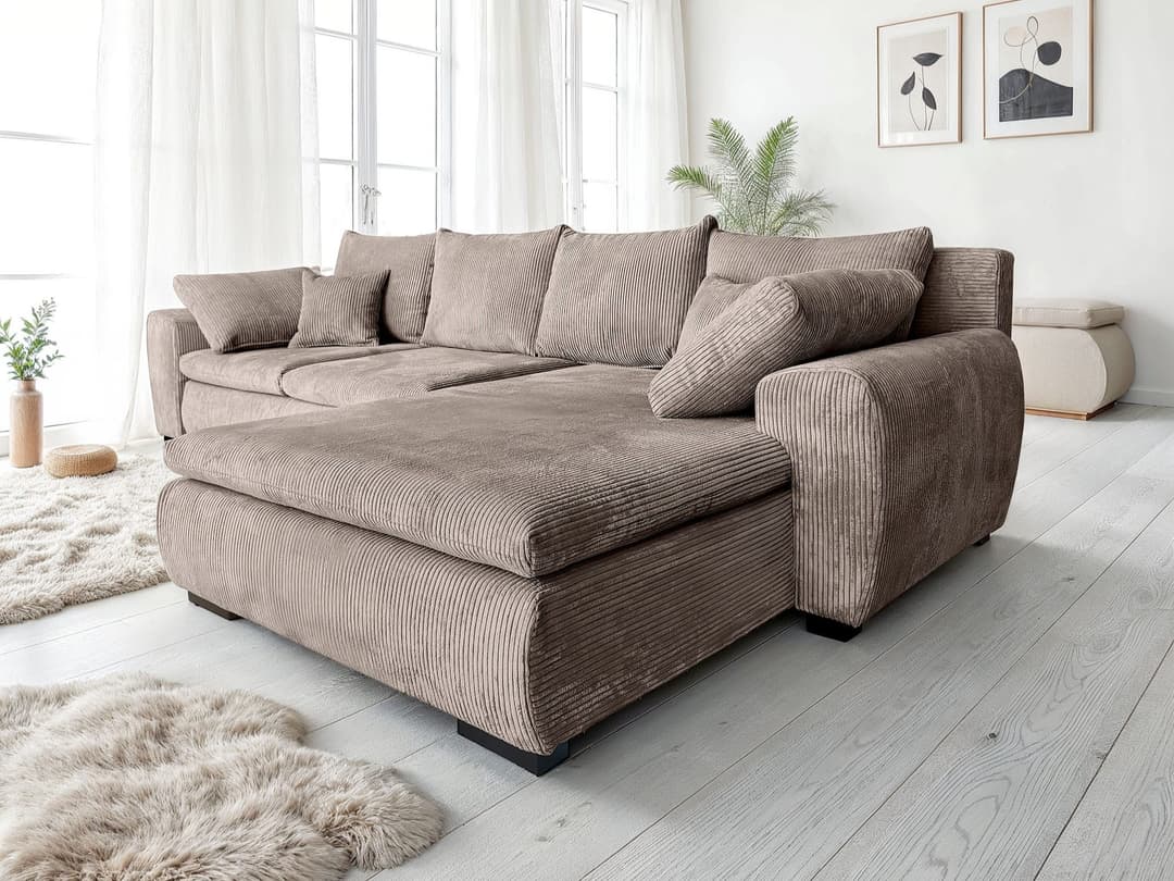Home affaire Ecksofa Cara Mia L-Form | Braun