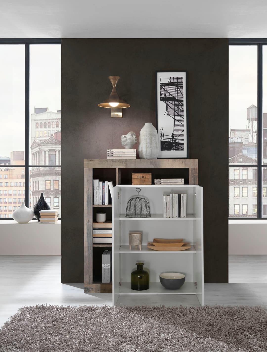 Home affaire Highboard Hamburg | Weiß