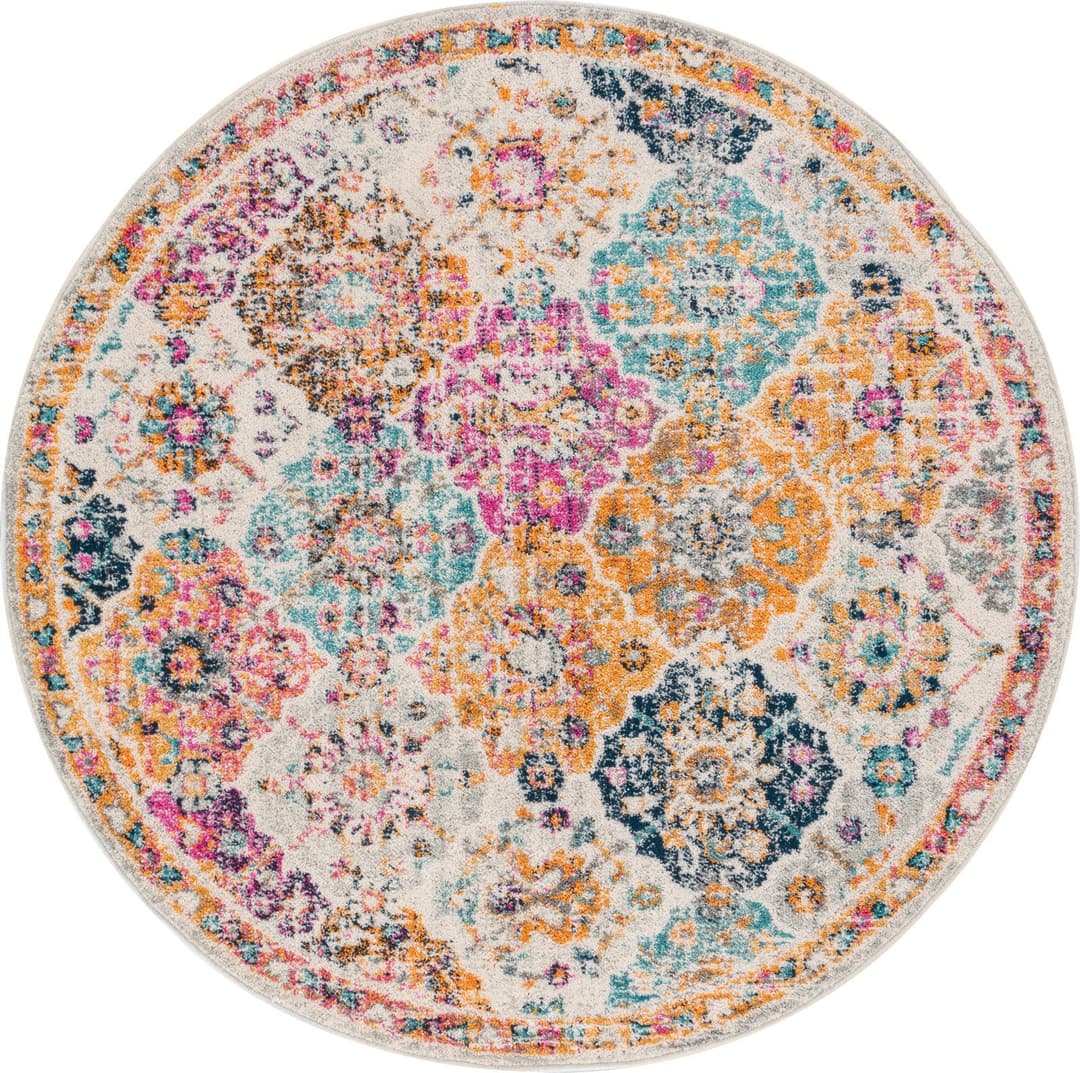 Livabliss Teppich CUZCO Rund | Mehrfarbig