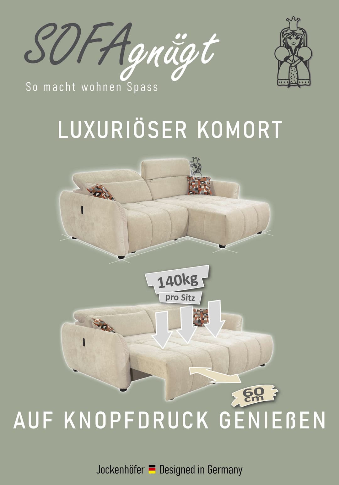 Jockenhöfer Gruppe Ecksofa Zoom L-Form | Beige