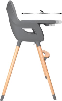 BabyGo Hochstuhl Scandi - wood | Grau