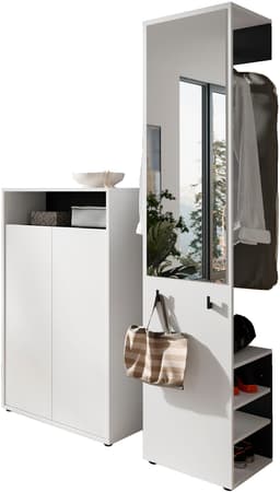 byLIVING Garderoben-Set Lyon | Weiß