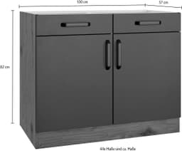 wiho Küchen Unterschrank Elba Breite 100 cm | Braun