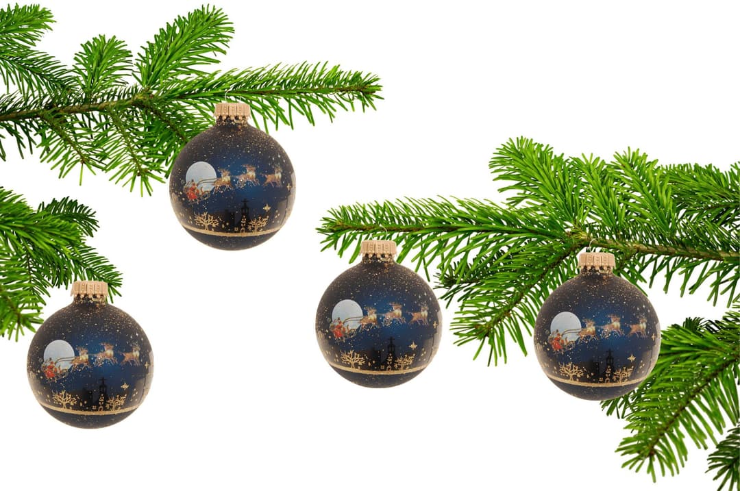 Krebs Glas Lauscha Weihnachtsbaumkugel Midnight before Christmas (4