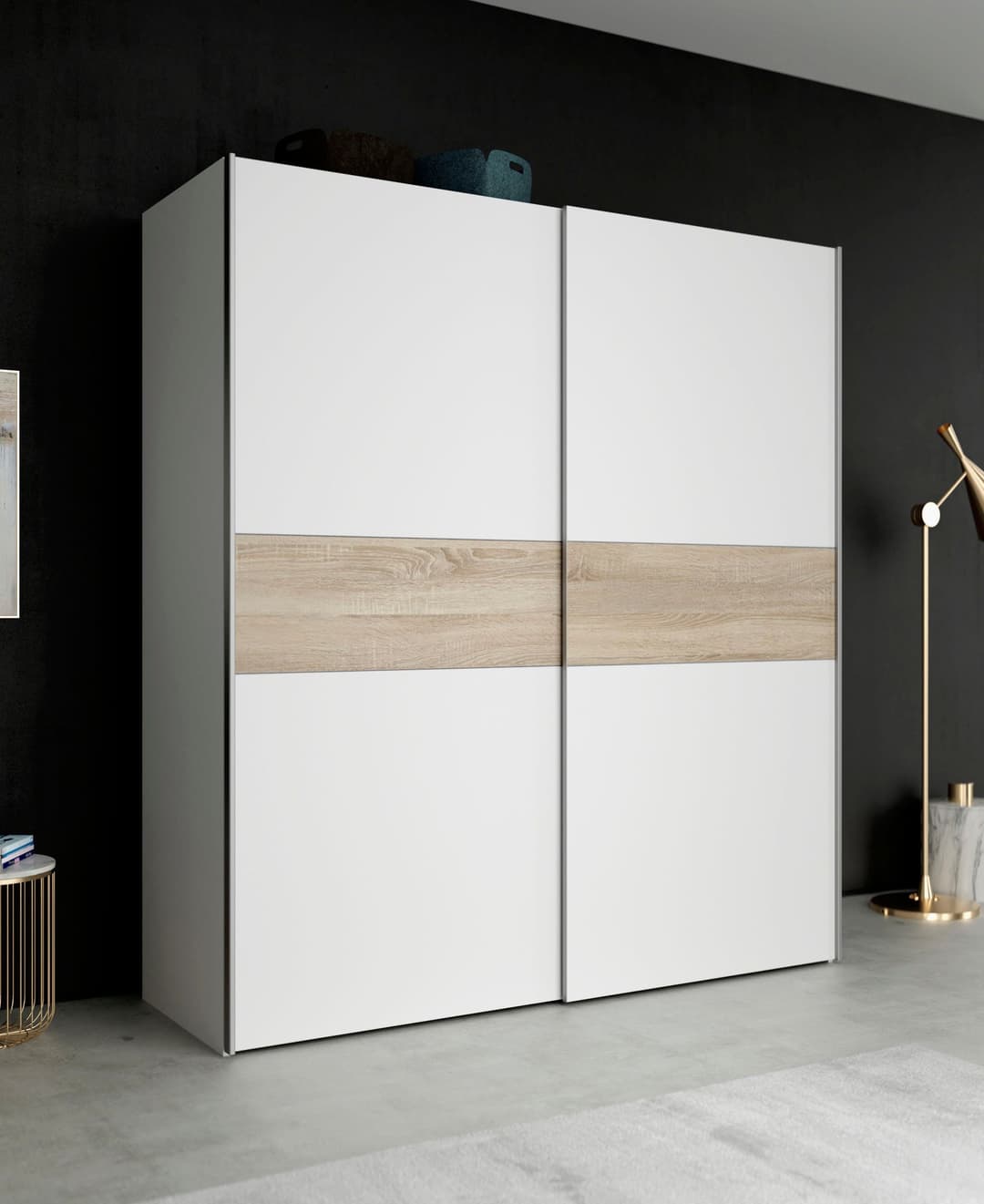 FORTE Longline Schwebetürenschrank | Weiß