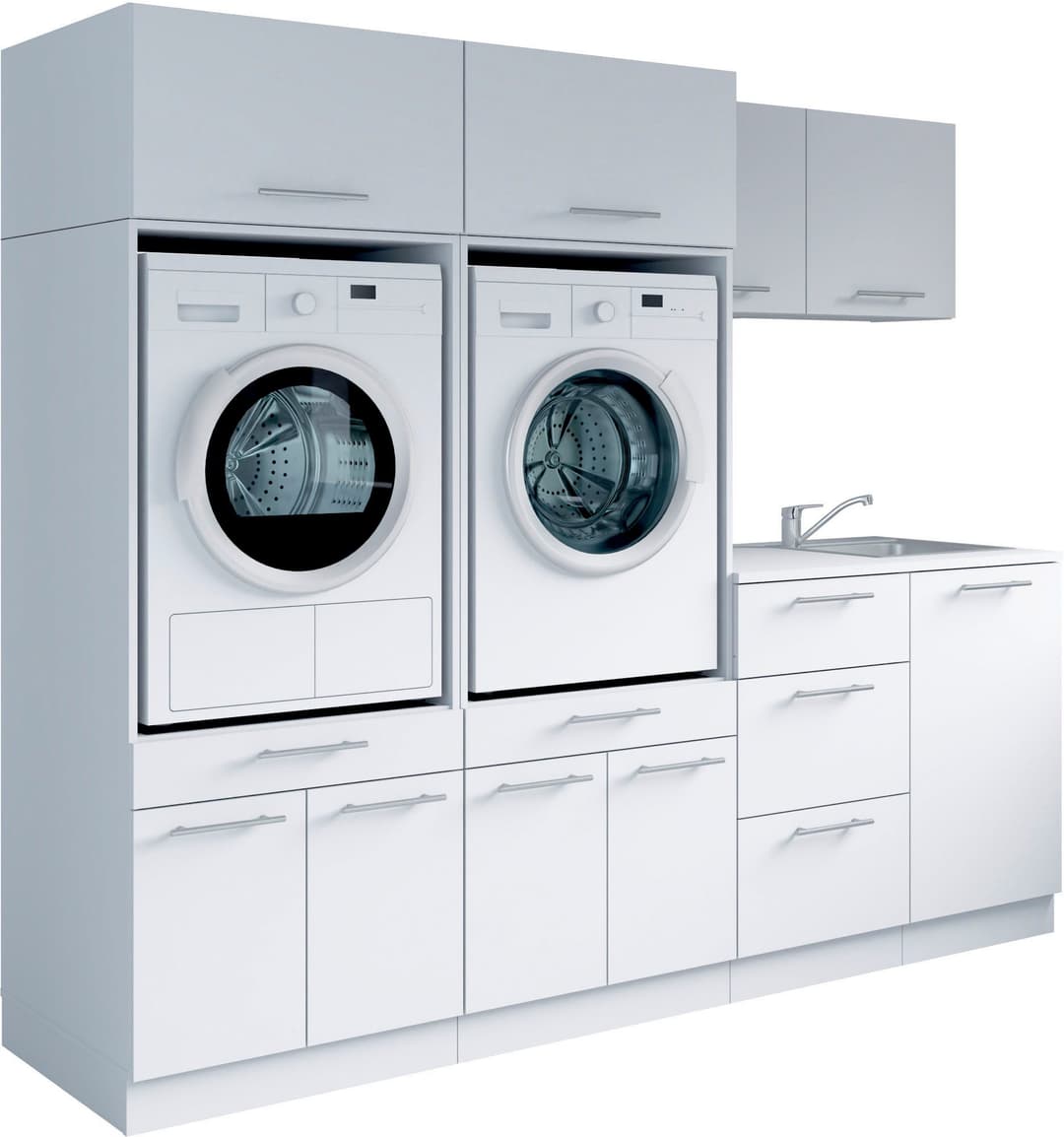 Laundreezy Mehrzweckschrank-Set | Weiß