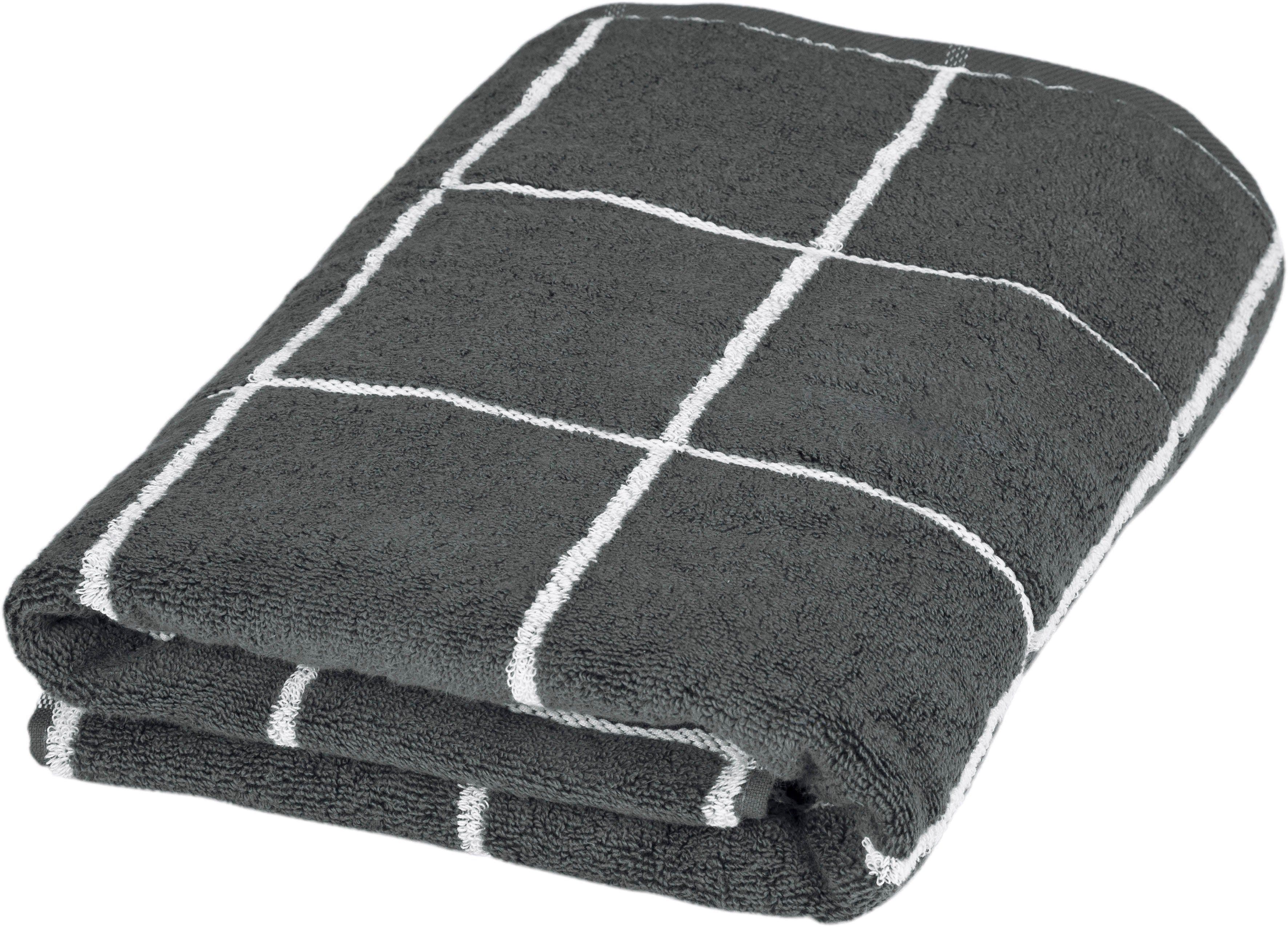 ROSS Duschtuch Cashmere Überkaro | Grau