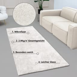 Bruno Banani Hochflor-Läufer Dana Teppich | Weiß