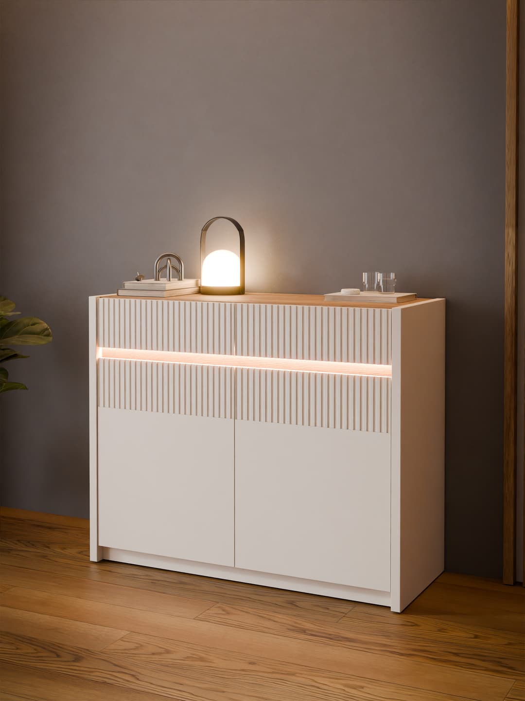 FORTE Oak Squere Kommode | Beige