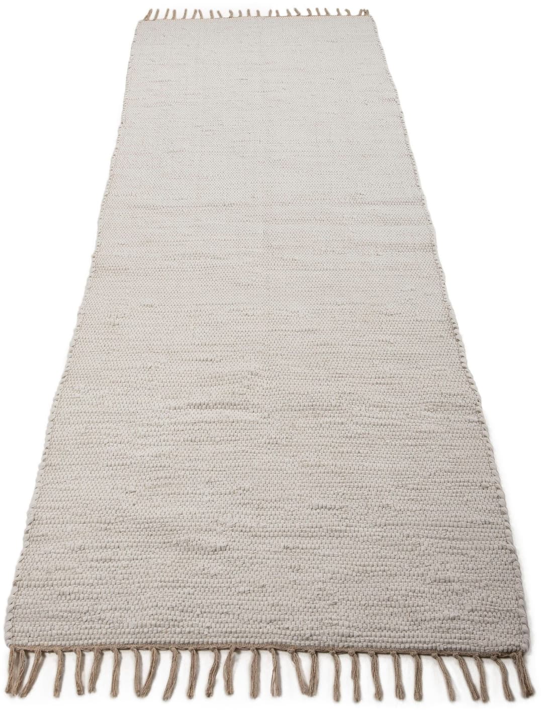 carpetfine Teppich Kelim Chindi uni | Weiß