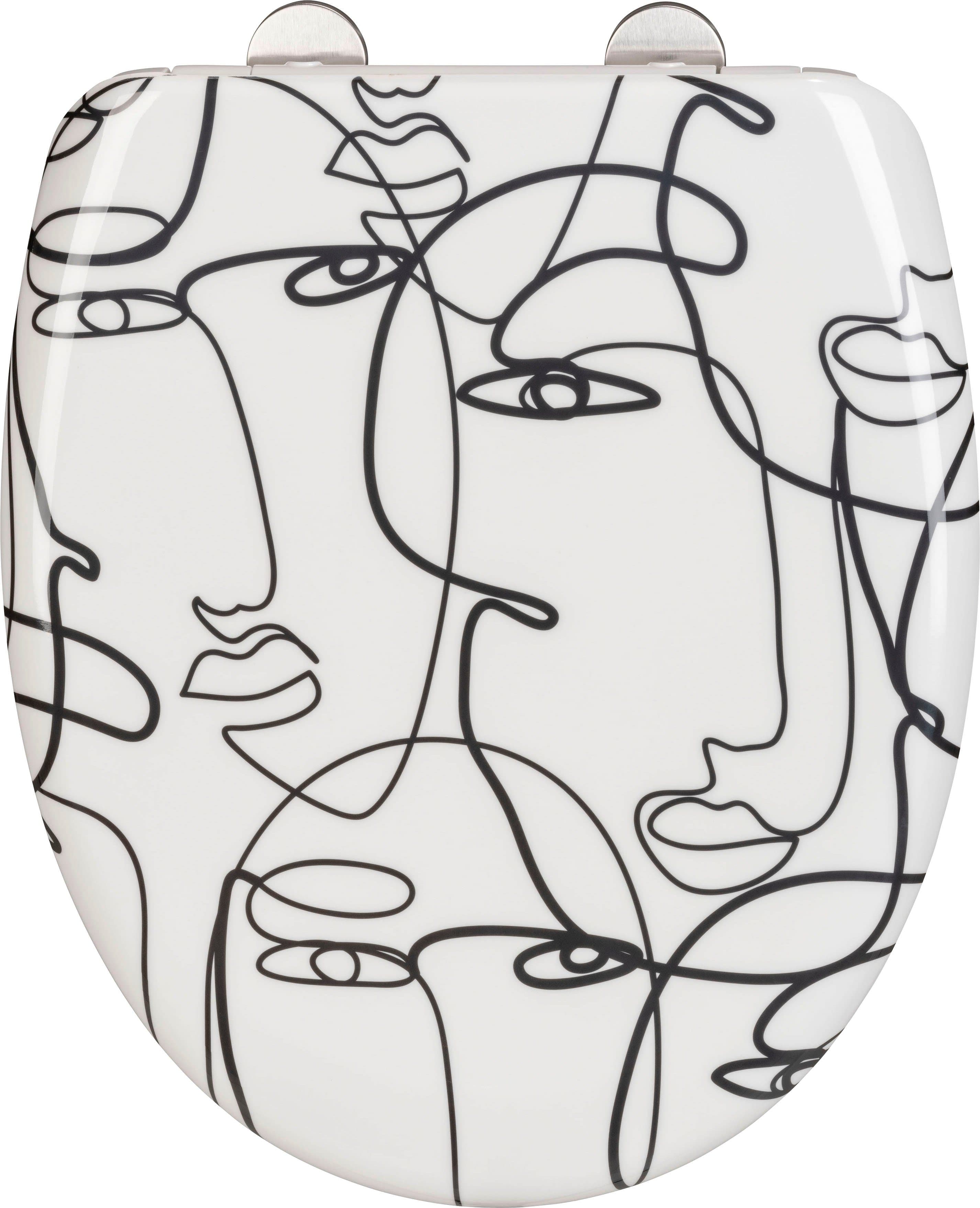WENKO WC-Sitz Faces | Mehrfarbig