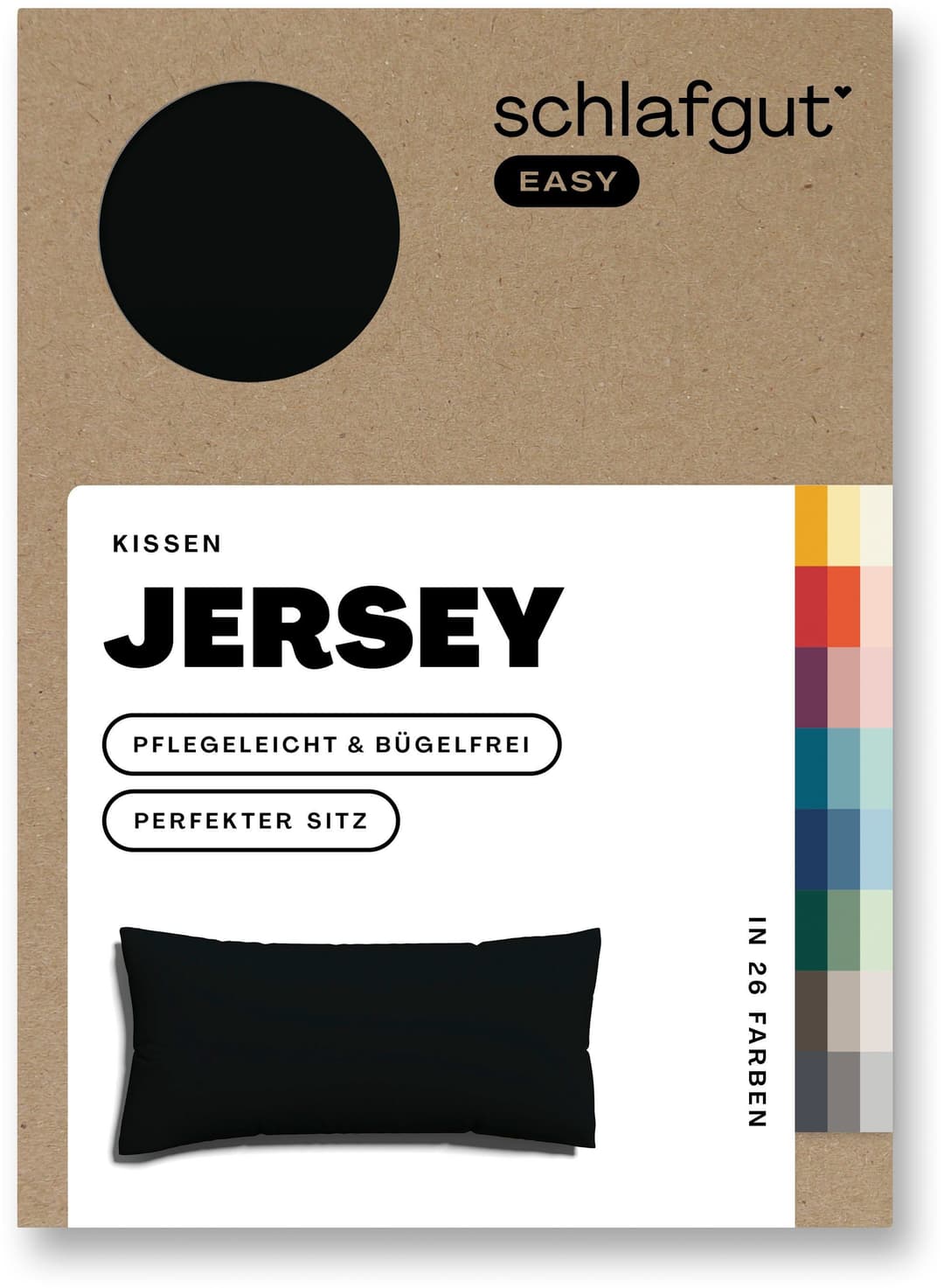 Schlafgut Kissenbezug EASY JERSEY | Schwarz