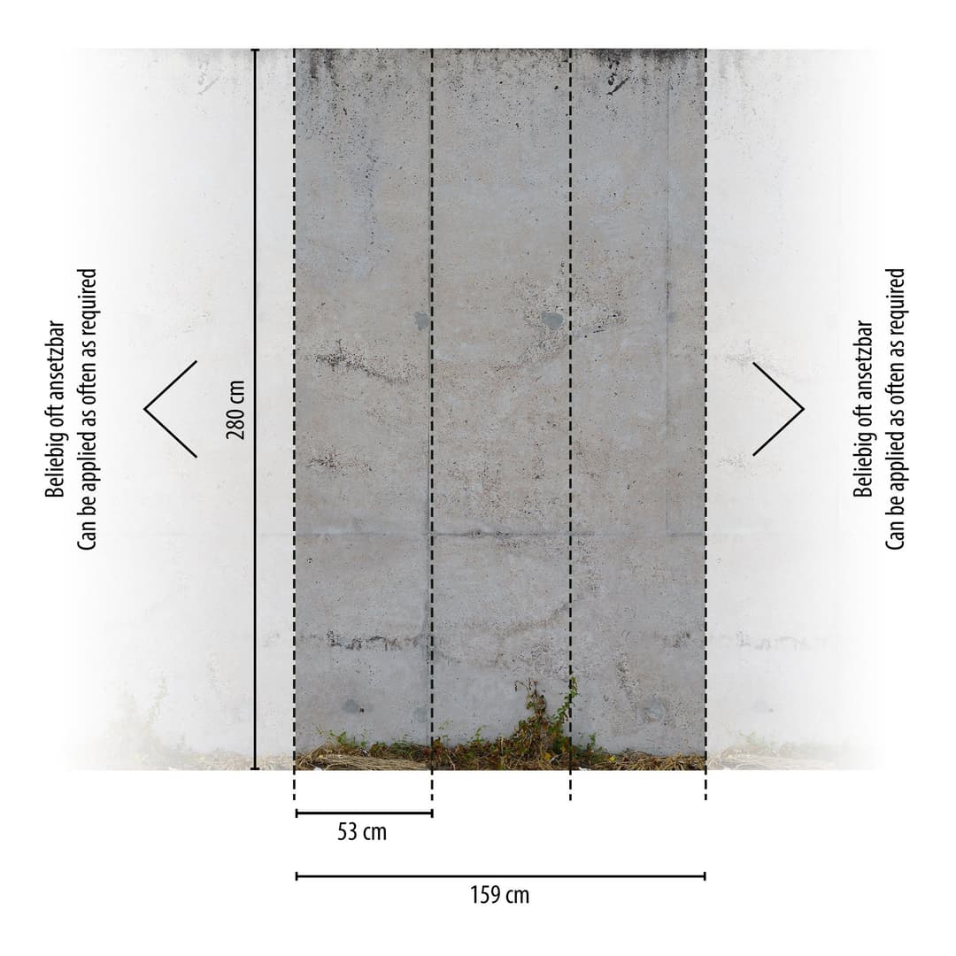 living walls Fototapete Betonwand | Grau