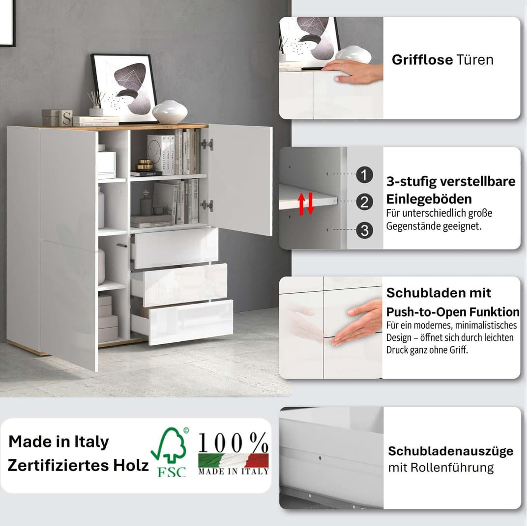 OTTO home Highboard GARDA | Weiß