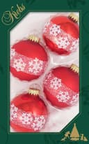 Krebs Glas Lauscha Weihnachtsbaumkugel Schneekristall | Rot