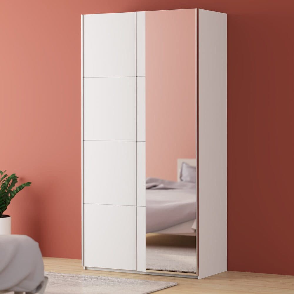 FORTE Fittio Schwebetürenschrank | Weiß