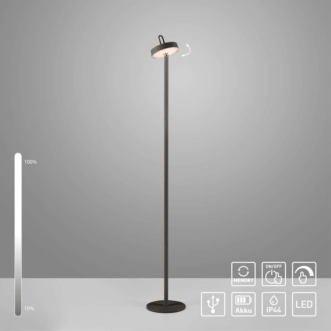 JUST LIGHT Stehlampe AMAG | Schwarz
