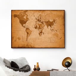 Reinders! Deco-Panel Weltkarte - antik | Braun