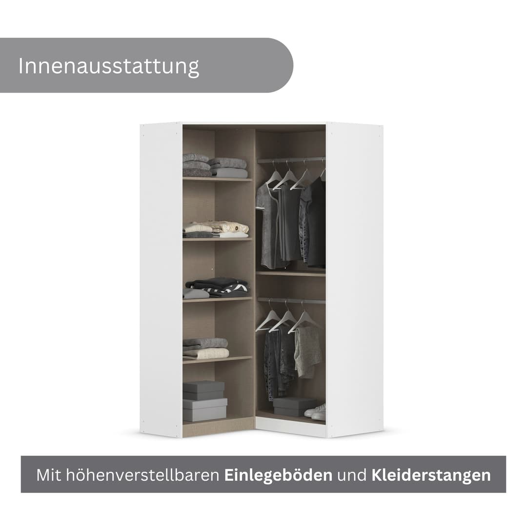 rauch Eckkleiderschrank YLVA | Weiß