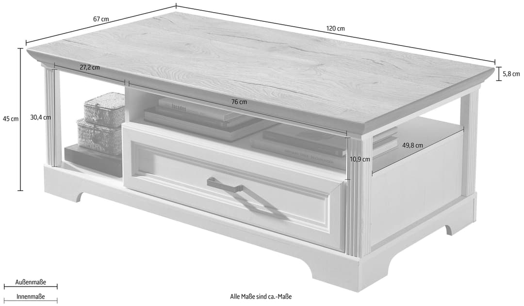 Innostyle Couchtisch Jasmin | Weiß