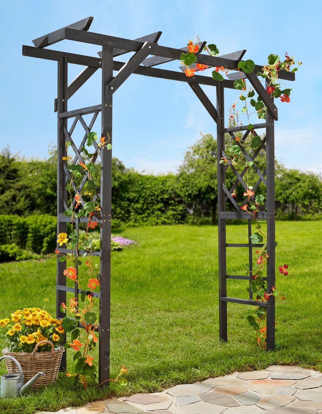 Promadino Rosenbogen Pergola Ben | Schwarz