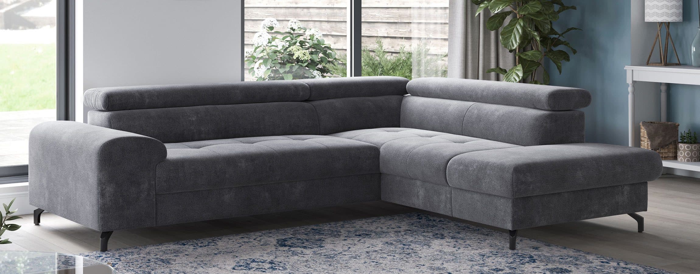 COTTA Ecksofa Aura L-Form | Grau