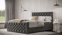 FORTE Boxspringbett Lanciano Max | Grau