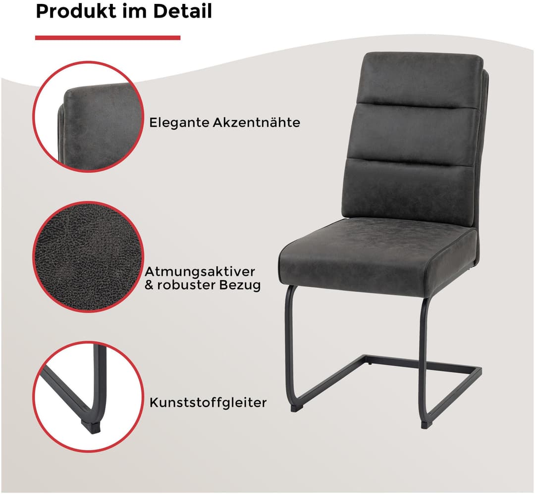 Duo Collection Marga Freischwinger Esszimmerstuhl | Grau