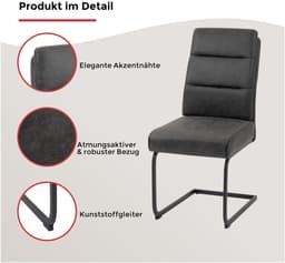 Duo Collection Marga Freischwinger Esszimmerstuhl | Grau