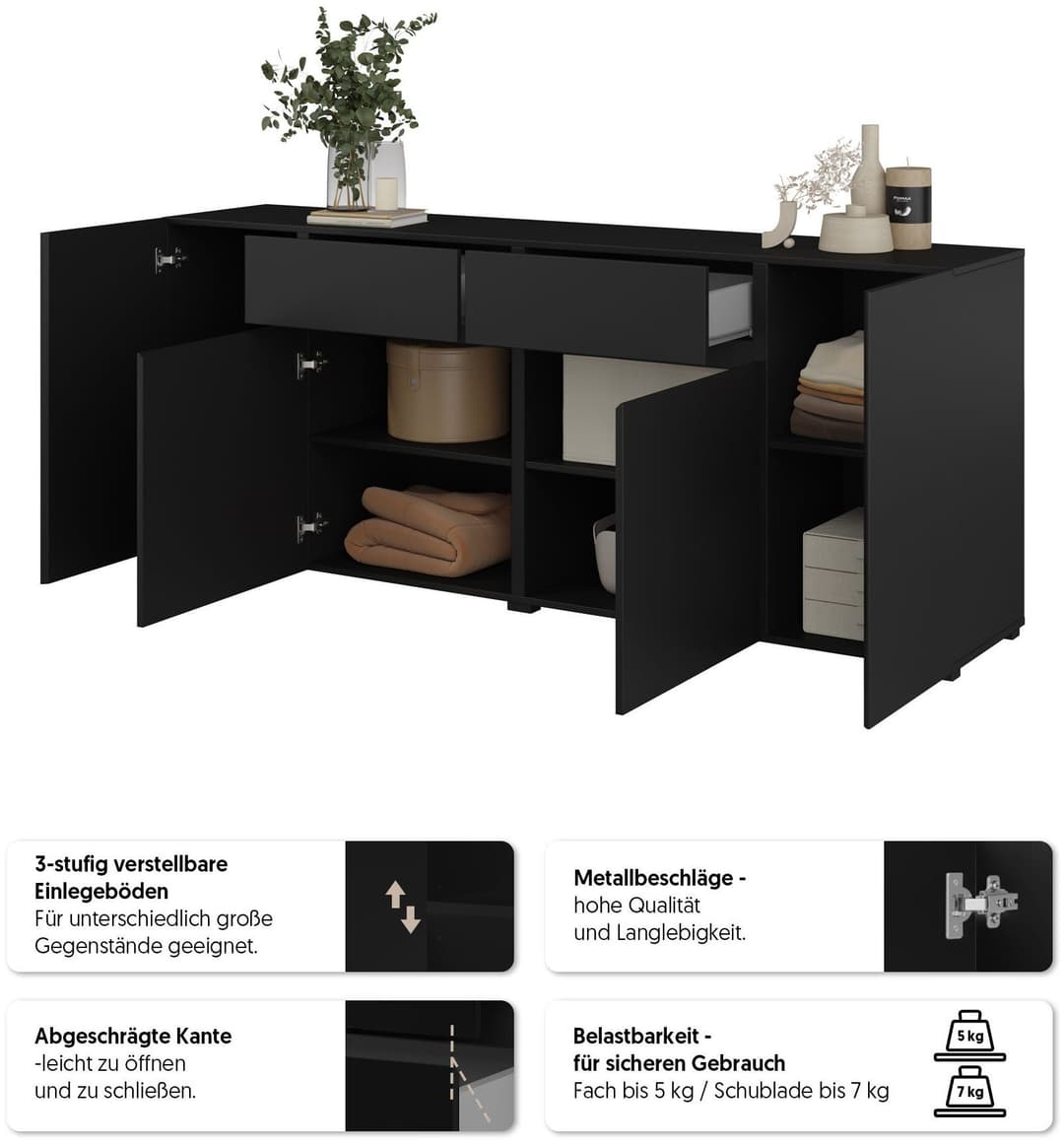 OTTO home Sideboard Metric | Schwarz