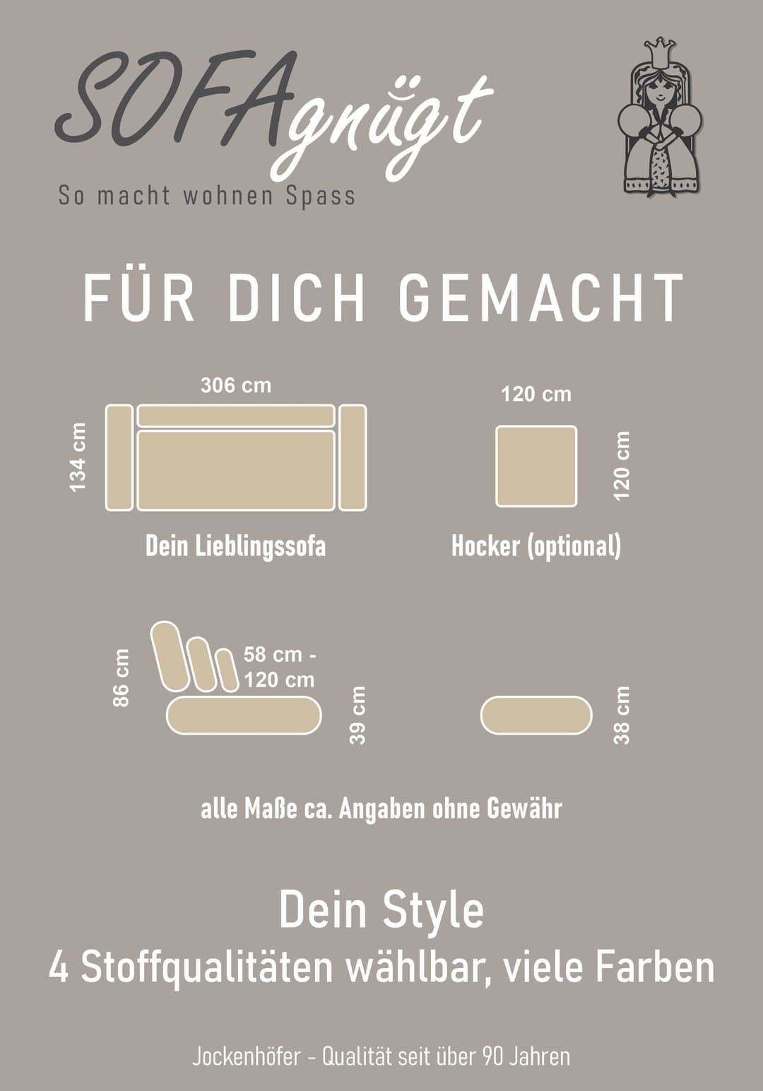 Jockenhöfer Gruppe Big-Sofa Moldau XXL | Grau